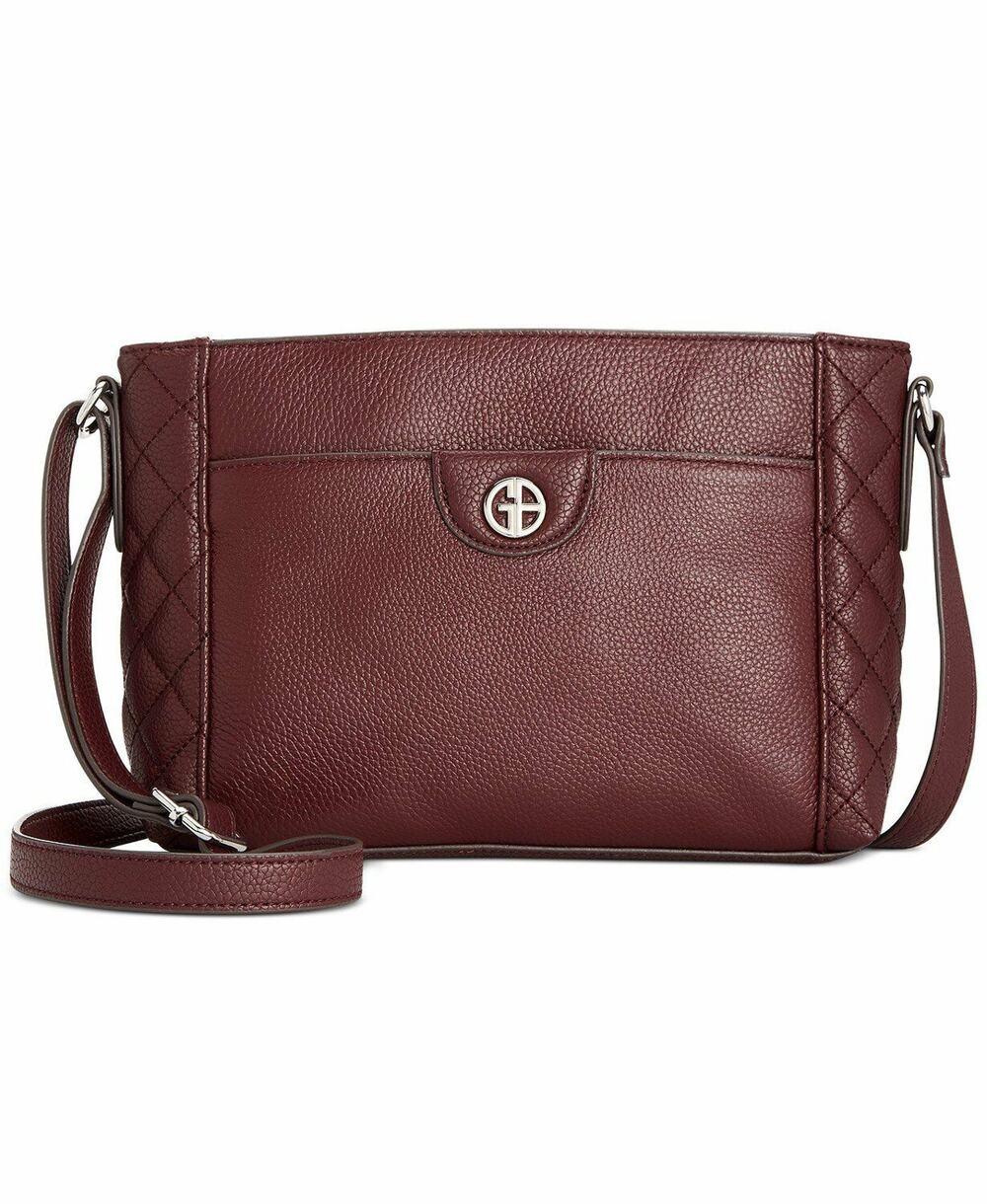 GIANI BERNINI, Quilted EW Leather Crossbody Wine NWT! $129